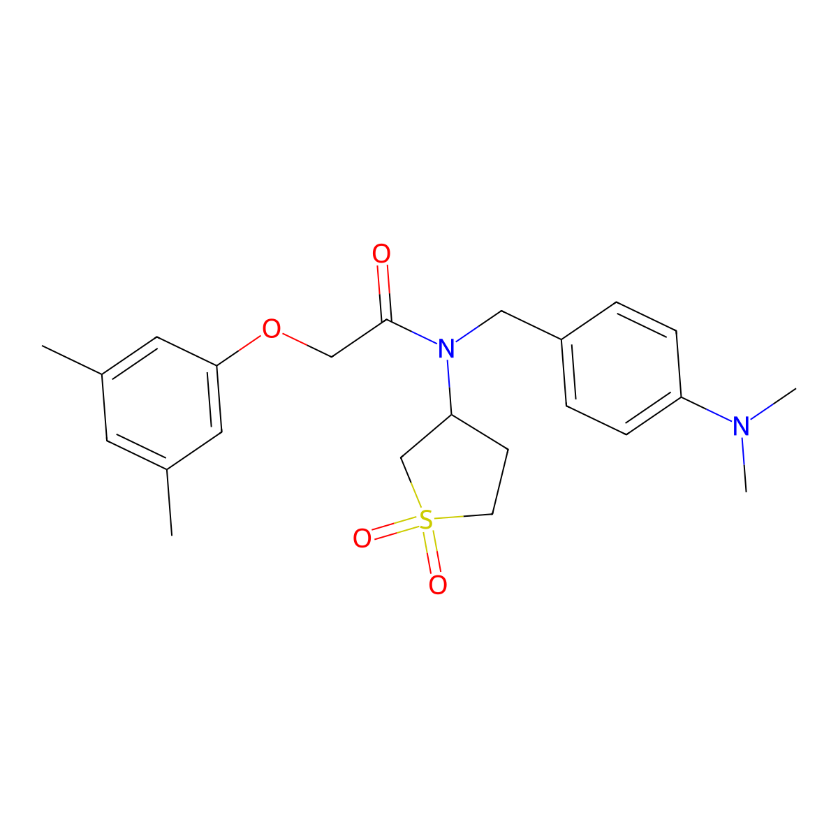 N-[4-(dimethylamino)benzyl]-2-(3,5-dimethylphenoxy)-N-(1,1-dioxidotetrahydrothiophen-3-yl)acetamide molecular structure, CAS 578752-69-9