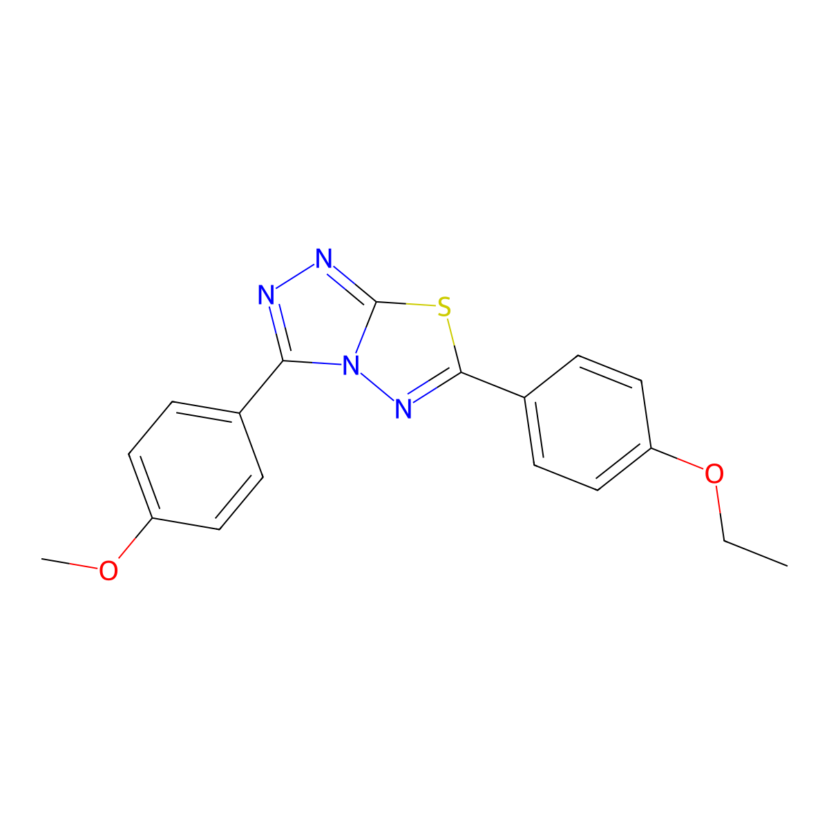 6-(4-Ethoxyphenyl)-3-(4-methoxyphenyl)[1,2,4]triazolo[3,4-b][1,3,4]thiadiazole molecular structure, CAS 578752-78-0