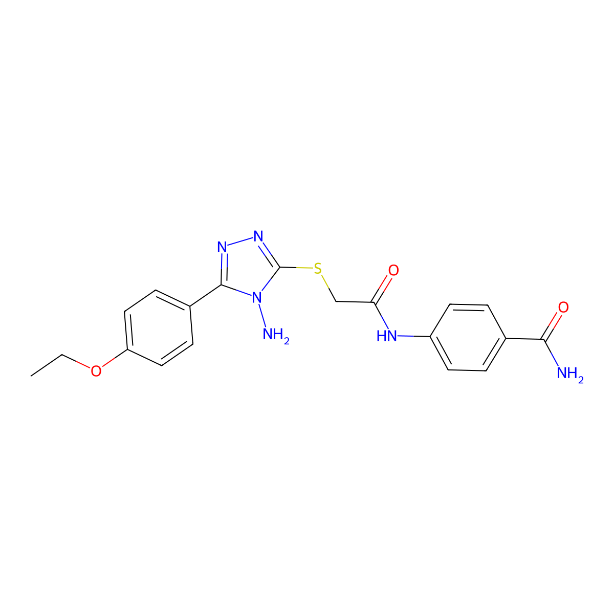4-{2-[4-Amino-5-(4-ethoxyphenyl)-1,2,4-triazol-3-ylthio]acetylamino}benzamide molecular structure, CAS 578752-93-9
