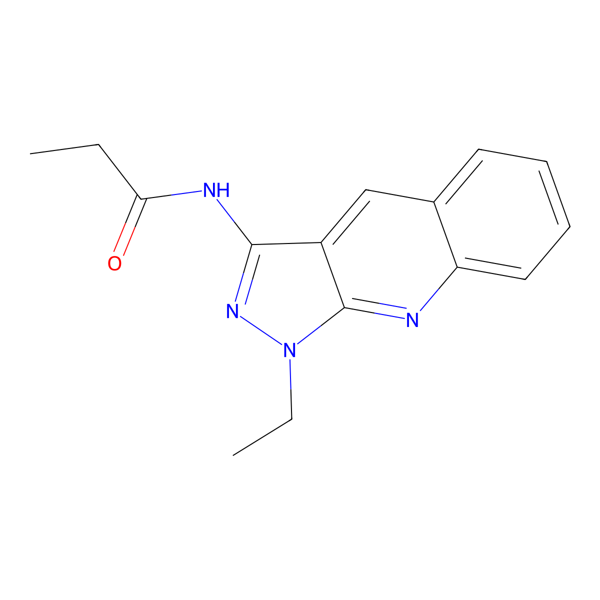 N-(1-ethylpyrazolo[3,4-b]quinolin-3-yl)propanamide molecular structure, CAS 578752-94-0