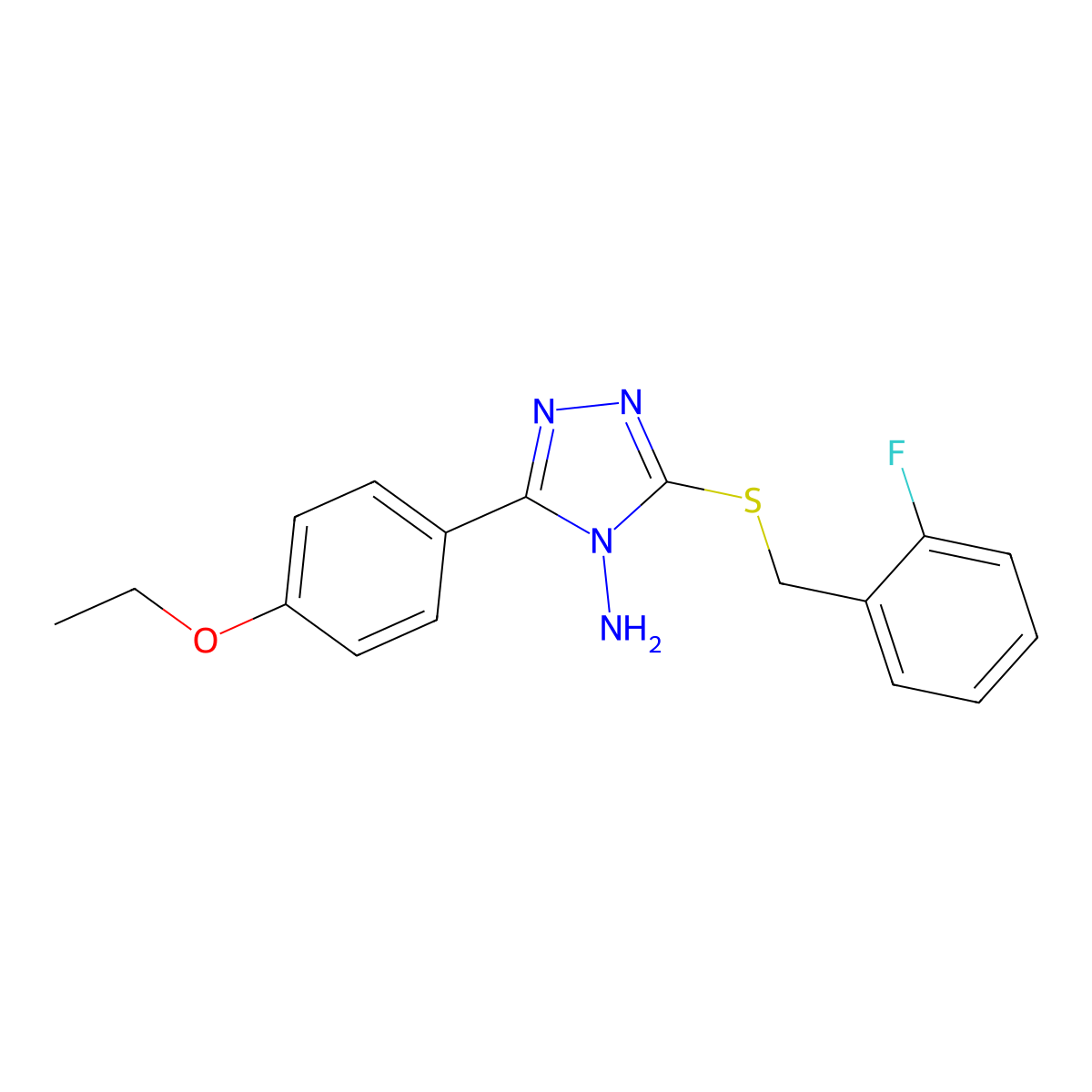 5-(4-Ethoxyphenyl)-3-[(2-fluorophenyl)methylthio]-1,2,4-triazole-4-ylamine molecular structure, CAS 578753-11-4