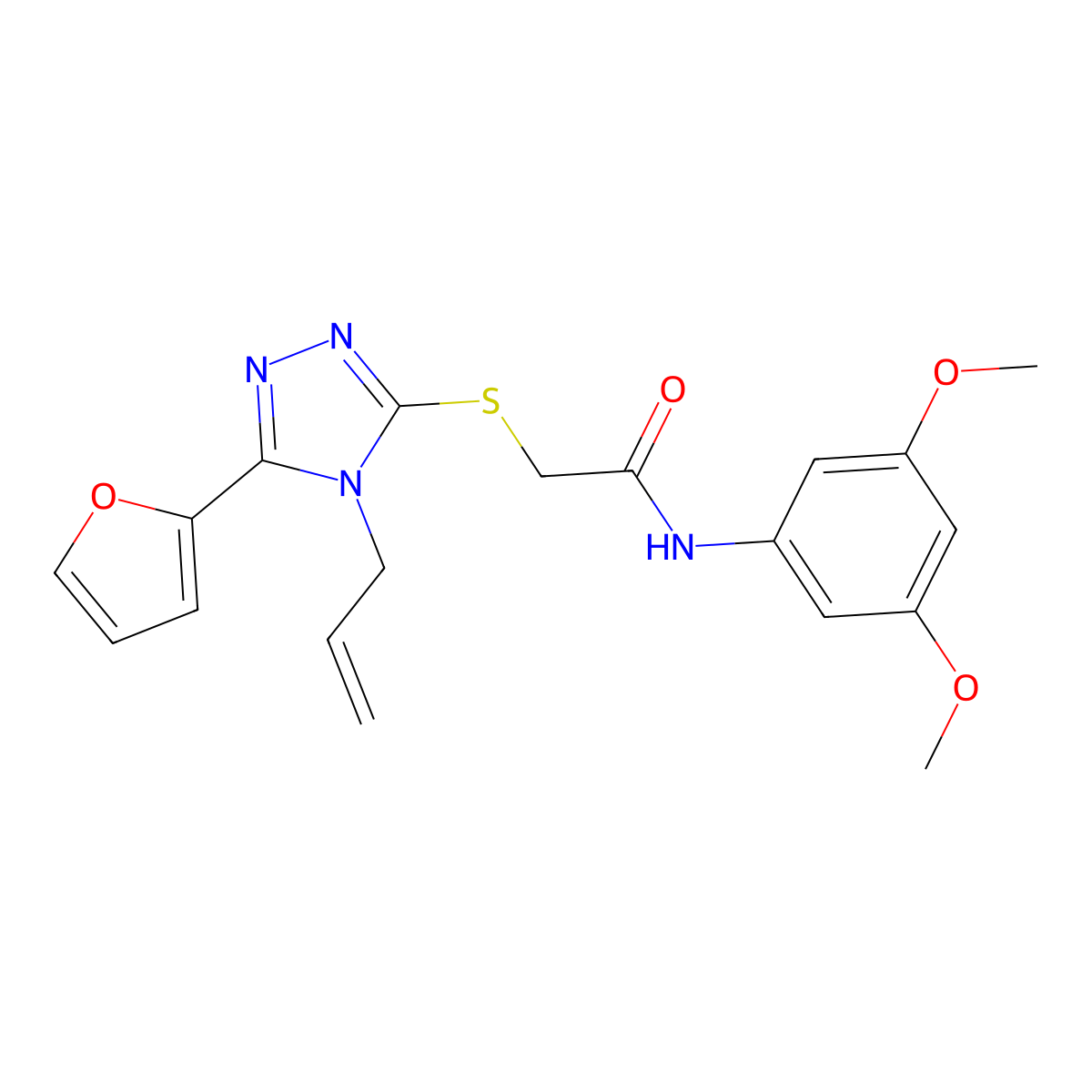 2-((4-Allyl-5-(2-furyl)-4H-1,2,4-triazol-3-YL)sulfanyl)-N-(3,5-dimethoxyphenyl)acetamide molecular structure, CAS 578753-21-6