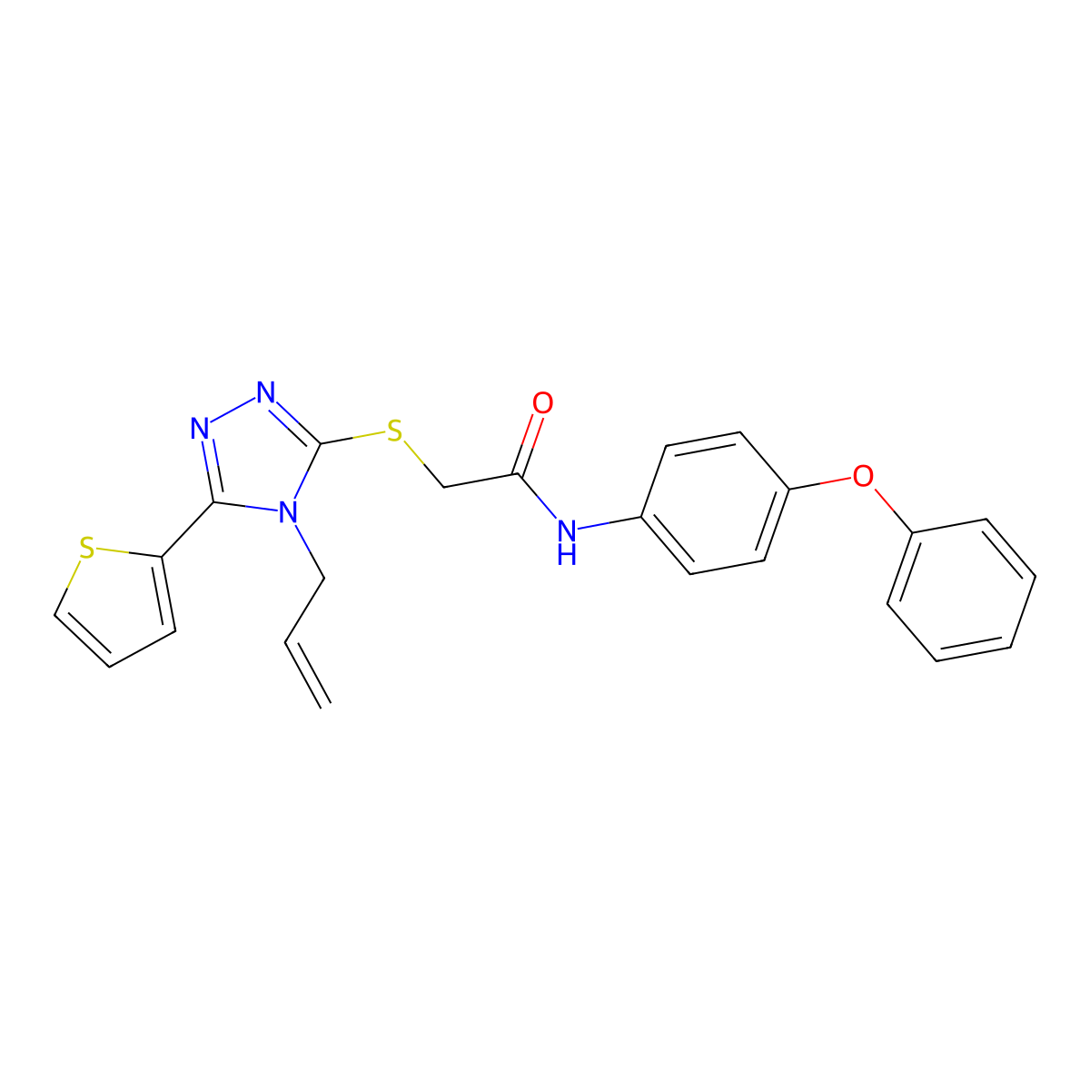 2-((4-Allyl-5-(2-thienyl)-4H-1,2,4-triazol-3-YL)sulfanyl)-N-(4-phenoxyphenyl)acetamide molecular structure, CAS 578753-48-7