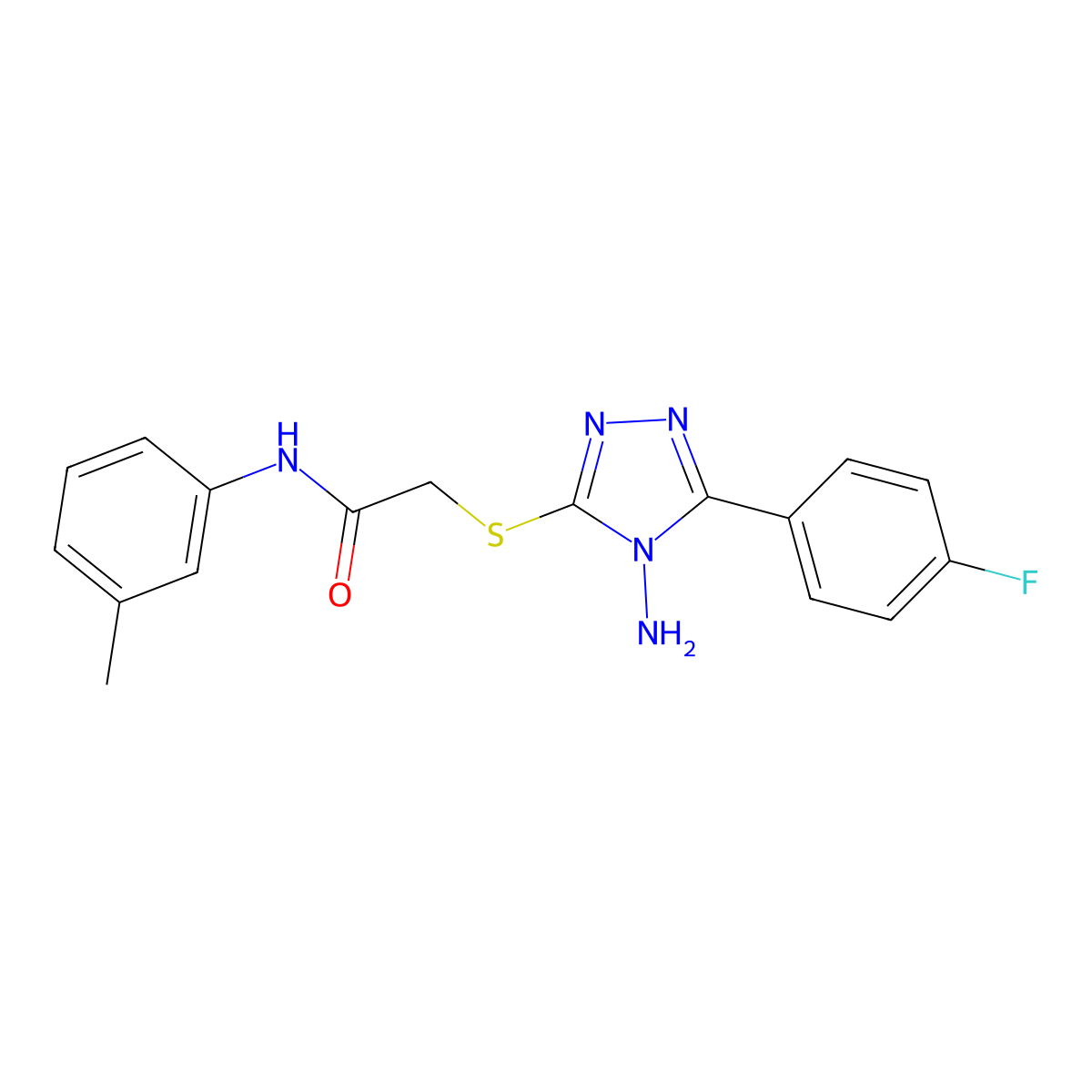 2-{[4-amino-5-(4-fluorophenyl)-4H-1,2,4-triazol-3-yl]sulfanyl}-N-(3-methylphenyl)acetamide molecular structure, CAS 578753-56-7