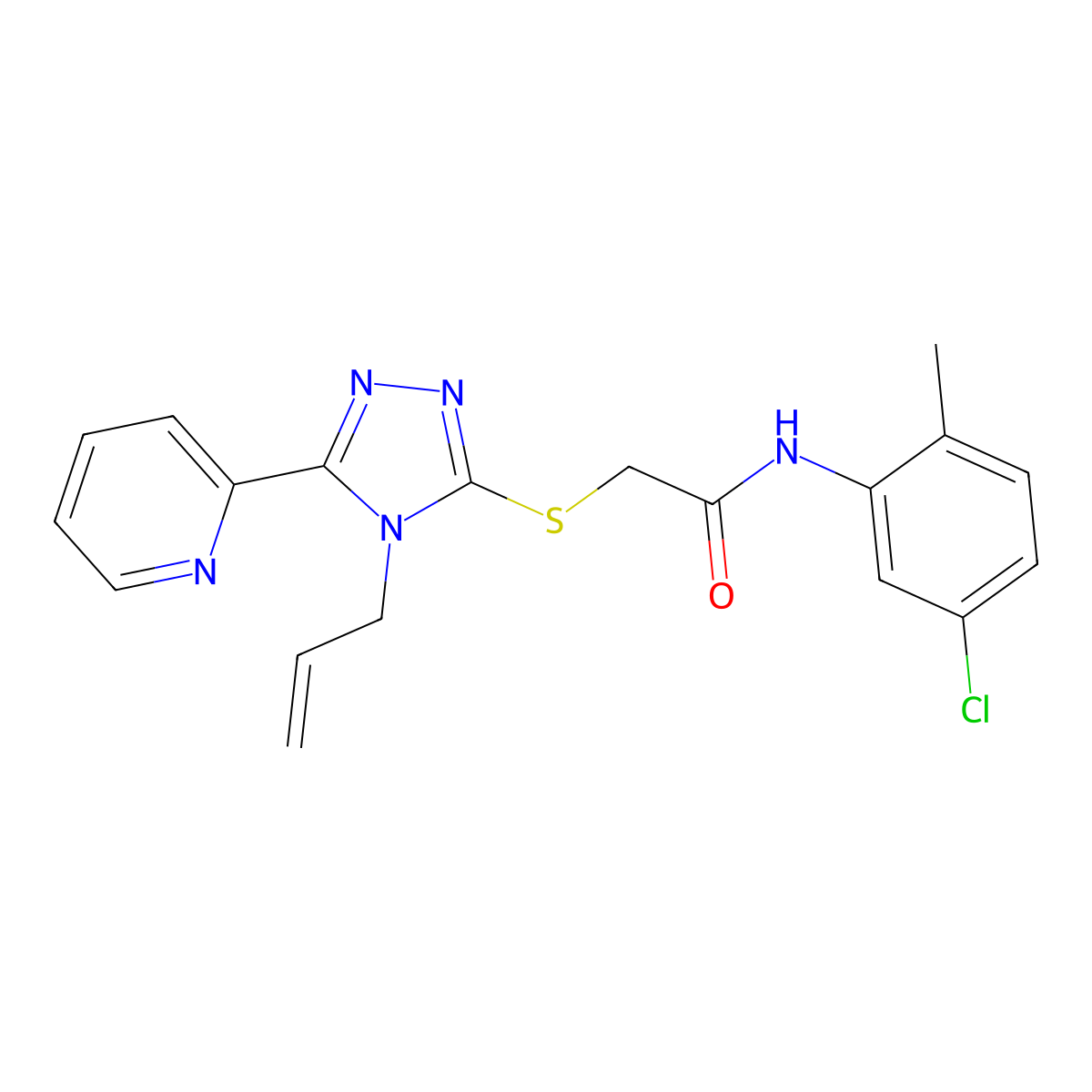 2-((4-Allyl-5-(2-pyridinyl)-4H-1,2,4-triazol-3-YL)sulfanyl)-N-(5-chloro-2-methylphenyl)acetamide molecular structure, CAS 578753-87-4