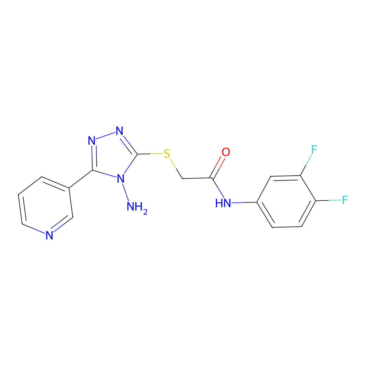 2-{[4-amino-5-(pyridin-3-yl)-4H-1,2,4-triazol-3-yl]sulfanyl}-N-(3,4-difluorophenyl)acetamide molecular structure, CAS 578753-94-3