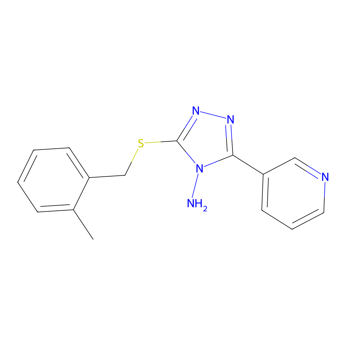 3-((2-Methylbenzyl)thio)-5-(3-pyridinyl)-4H-1,2,4-triazol-4-amine molecular structure, CAS 578754-00-4