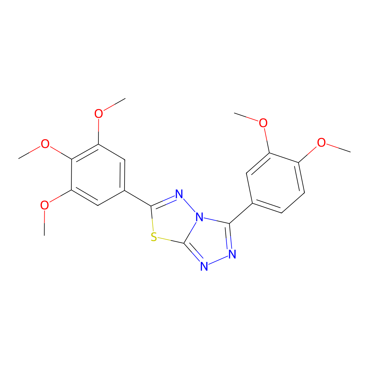 3-(3,4-Dimethoxyphenyl)-6-(3,4,5-trimethoxyphenyl)[1,2,4]triazolo[3,4-b][1,3,4]thiadiazole molecular structure, CAS 578754-17-3