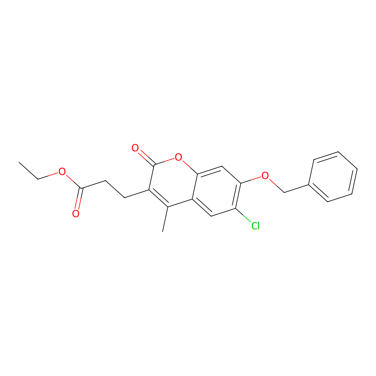 ethyl 3-[7-(benzyloxy)-6-chloro-4-methyl-2-oxo-2H-chromen-3-yl]propanoate molecular structure, CAS 578754-38-8