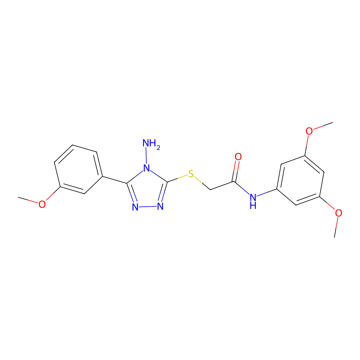 2-{[4-amino-5-(3-methoxyphenyl)-4H-1,2,4-triazol-3-yl]sulfanyl}-N-(3,5-dimethoxyphenyl)acetamide molecular structure, CAS 578754-49-1
