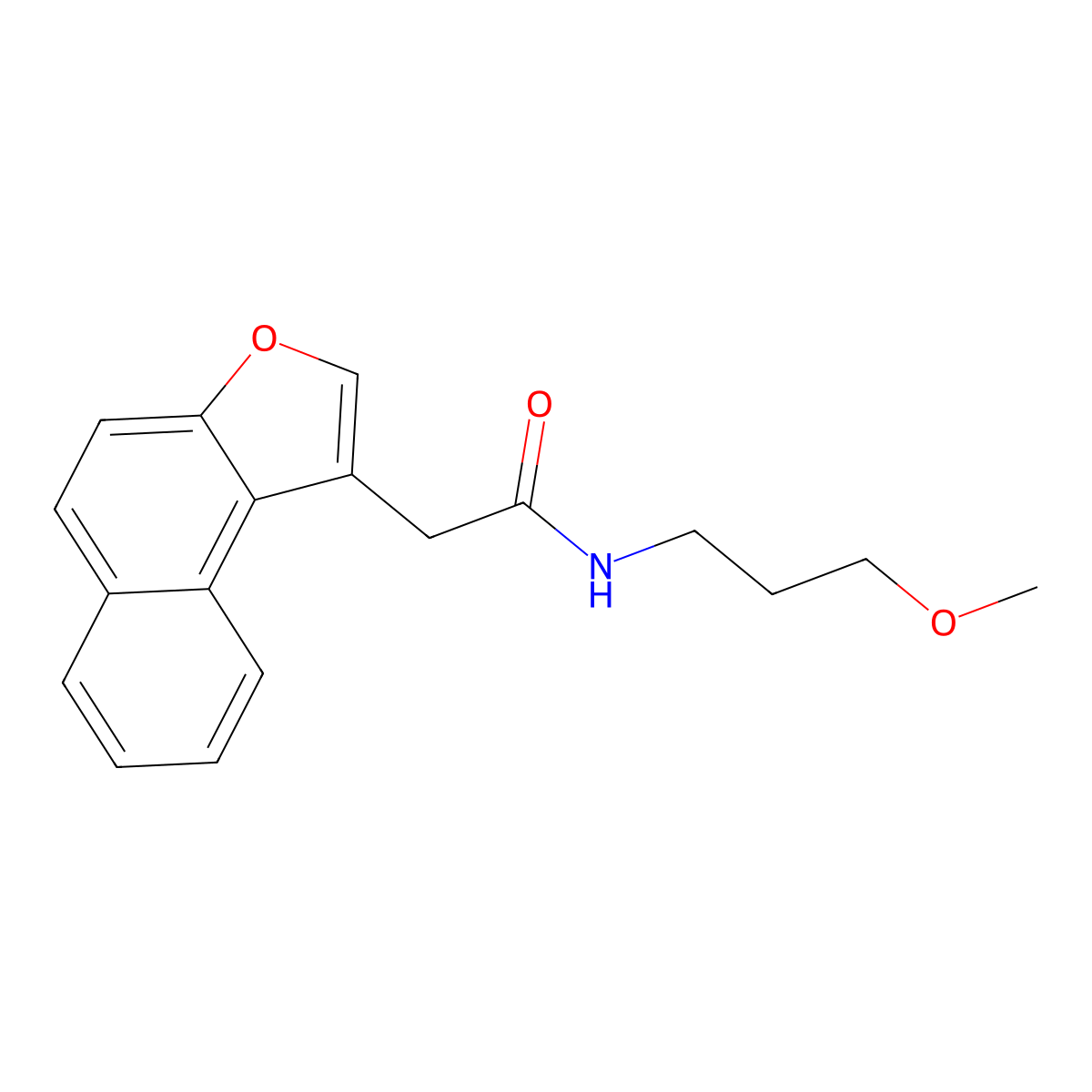N-(3-methoxypropyl)-2-naphtho[2,1-b]furanylacetamide molecular structure, CAS 578754-95-7