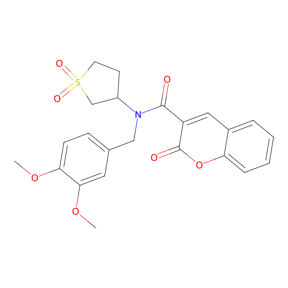 N-(3,4-dimethoxybenzyl)-N-(1,1-dioxidotetrahydrothiophen-3-yl)-2-oxo-2H-chromene-3-carboxamide molecular structure, CAS 578755-03-0