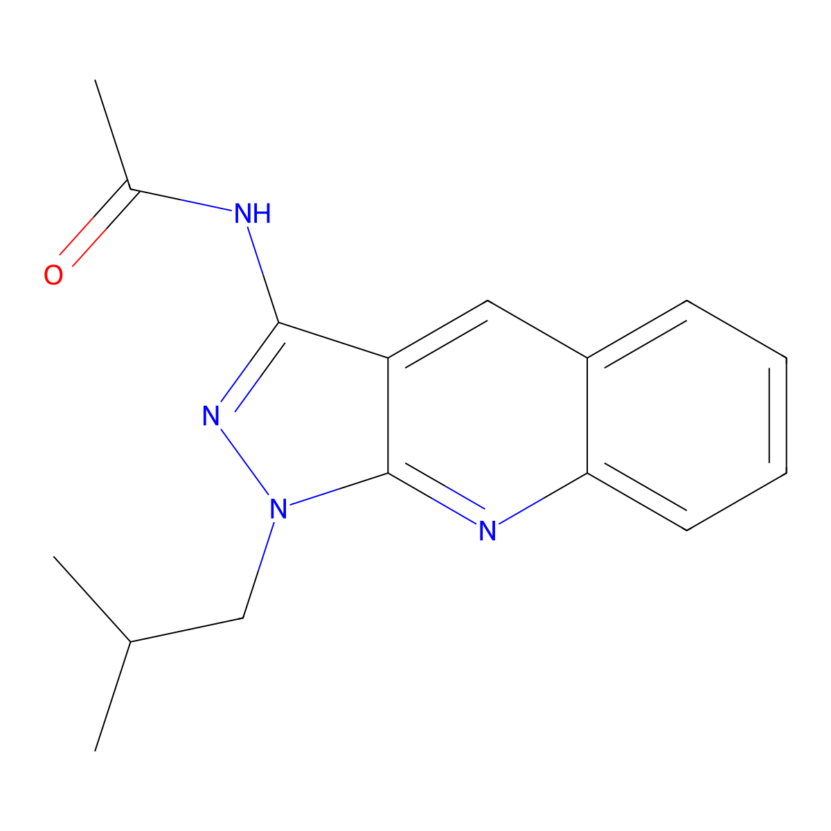 N-[1-(2-methylpropyl)pyrazolo[3,4-b]quinolin-3-yl]acetamide molecular structure, CAS 578756-19-1