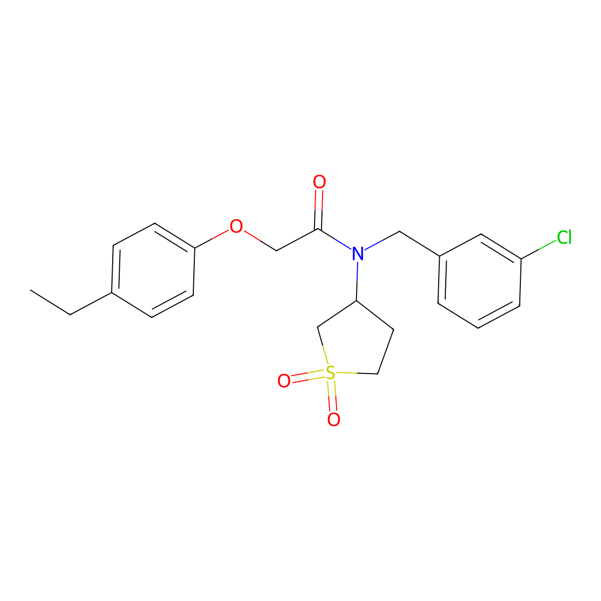 N-(3-chlorobenzyl)-N-(1,1-dioxidotetrahydrothiophen-3-yl)-2-(4-ethylphenoxy)acetamide molecular structure, CAS 578756-34-0