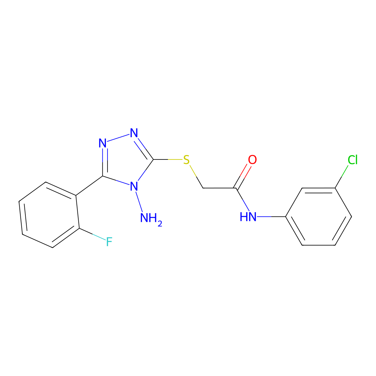 2-{[4-amino-5-(2-fluorophenyl)-4H-1,2,4-triazol-3-yl]sulfanyl}-N-(3-chlorophenyl)acetamide molecular structure, CAS 578756-39-5