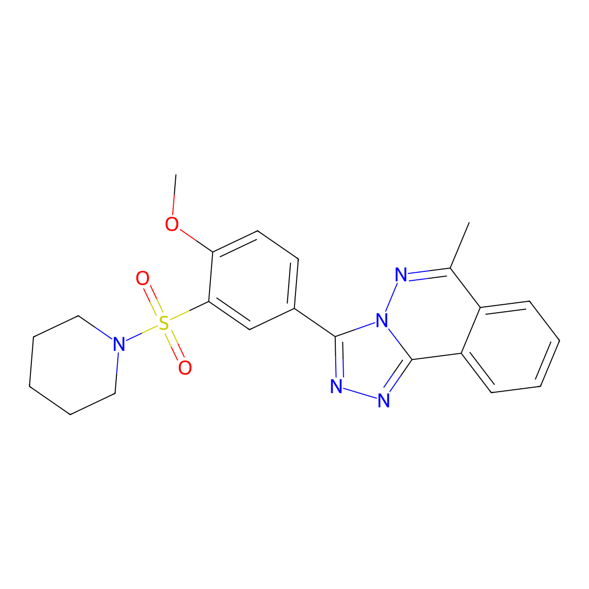 3-(4-Methoxy-3-piperidin-1-ylsulfonylphenyl)-6-methyl-[1,2,4]triazolo[3,4-a]phthalazine molecular structure, CAS 578756-44-2