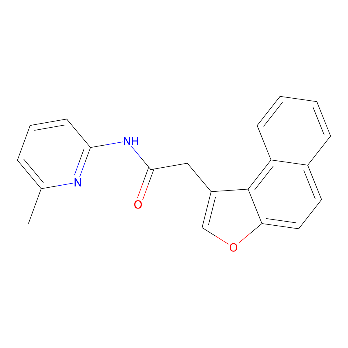 N-(6-methylpyridin-2-yl)-2-(naphtho[2,1-b]furan-1-yl)acetamide molecular structure, CAS 578756-68-0