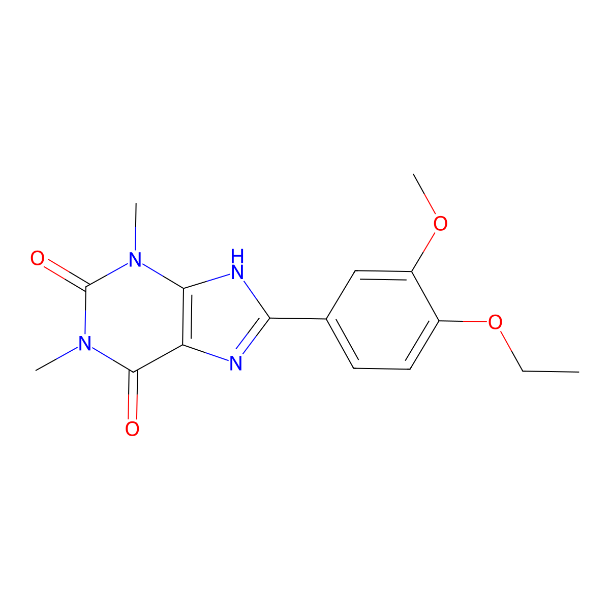 8-(4-ethoxy-3-methoxyphenyl)-1,3-dimethyl-7H-purine-2,6-dione molecular structure, CAS 578756-83-9