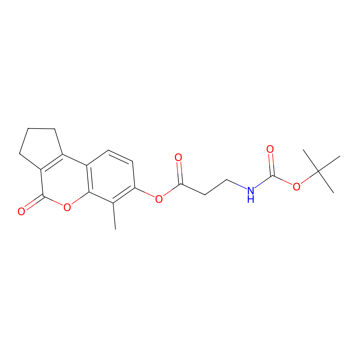 6-methyl-4-oxo-1,2,3,4-tetrahydrocyclopenta[c]chromen-7-yl N-(tert-butoxycarbonyl)-beta-alaninate molecular structure, CAS 578756-87-3