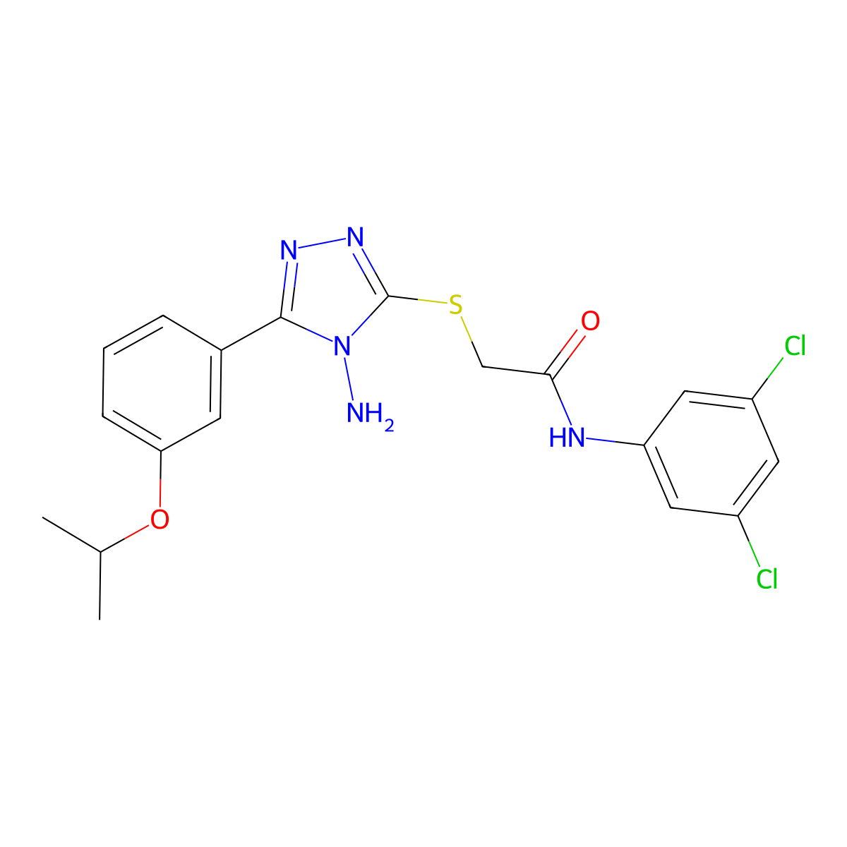 2-{4-amino-5-[3-(methylethoxy)phenyl](1,2,4-triazol-3-ylthio)}-N-(3,5-dichloro phenyl)acetamide molecular structure, CAS 578757-13-8