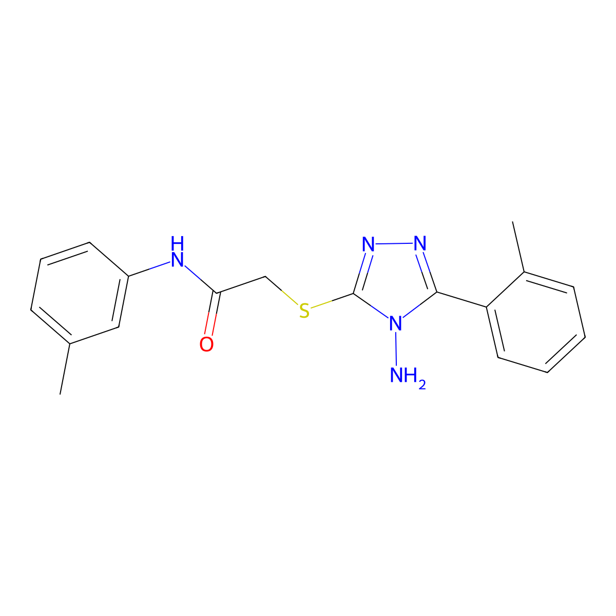 2-{[4-amino-5-(2-methylphenyl)-4H-1,2,4-triazol-3-yl]sulfanyl}-N-(3-methylphenyl)acetamide molecular structure, CAS 578757-29-6