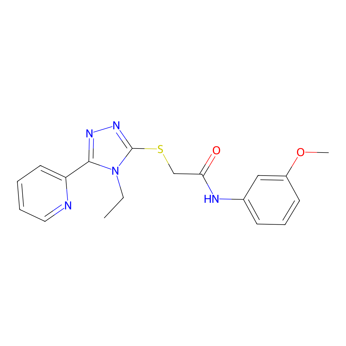 2-[(4-ethyl-5-pyridin-2-yl-1,2,4-triazol-3-yl)sulfanyl]-N-(3-methoxyphenyl)acetamide molecular structure, CAS 578757-74-1