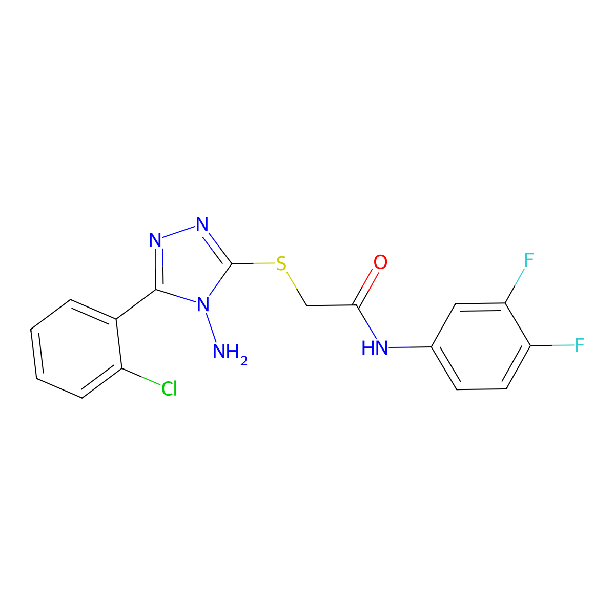 2-{[4-amino-5-(2-chlorophenyl)-4H-1,2,4-triazol-3-yl]sulfanyl}-N-(3,4-difluorophenyl)acetamide molecular structure, CAS 578757-84-3