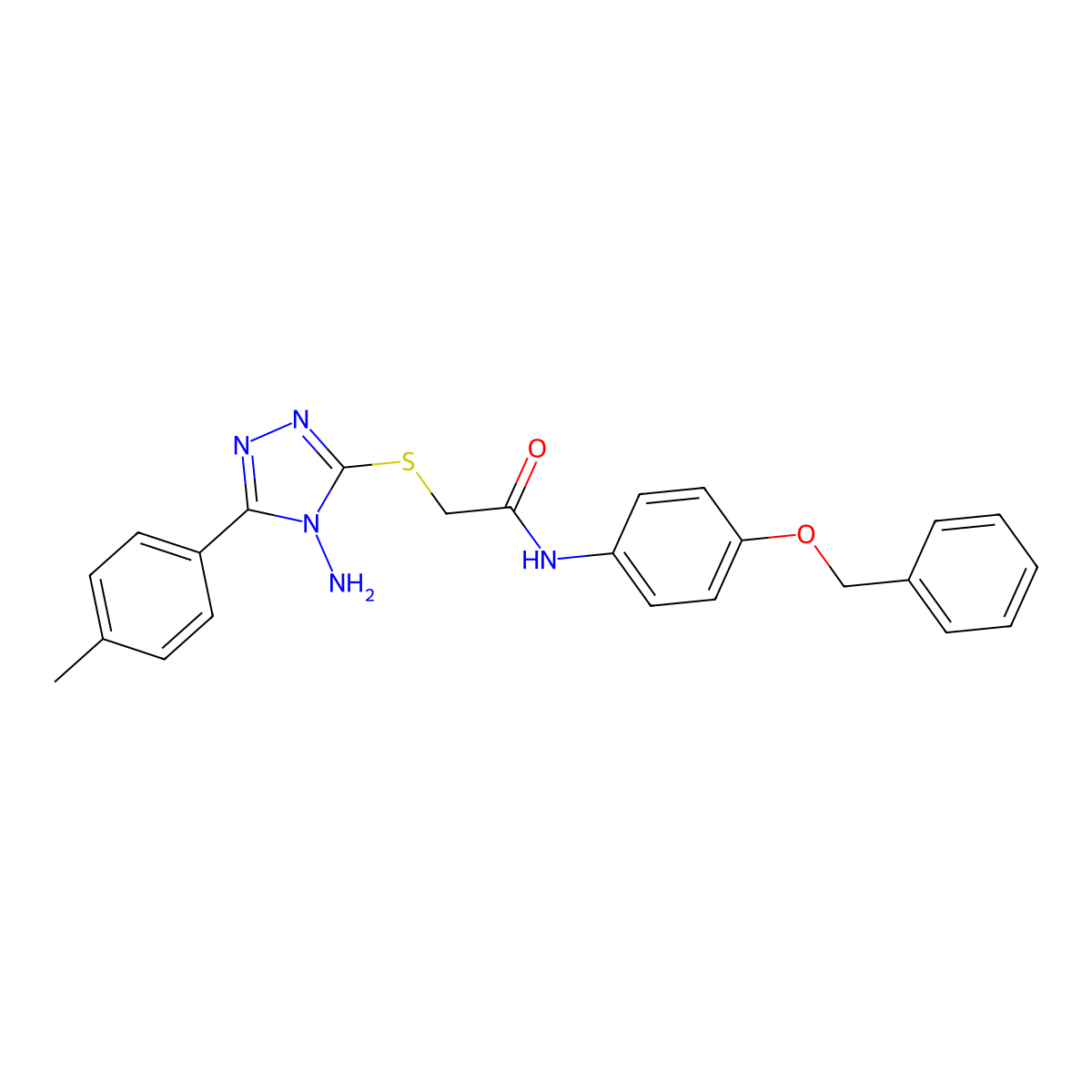 2-[4-amino-5-(4-methylphenyl)(1,2,4-triazol-3-ylthio)]-N-[4-(phenylmethoxy)phe nyl]acetamide molecular structure, CAS 578757-95-6