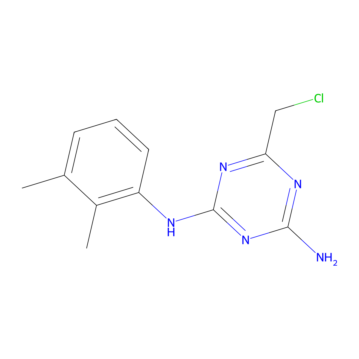 6-(chloromethyl)-N-(2,3-dimethylphenyl)-1,3,5-triazine-2,4-diamine molecular structure, CAS 578758-02-8