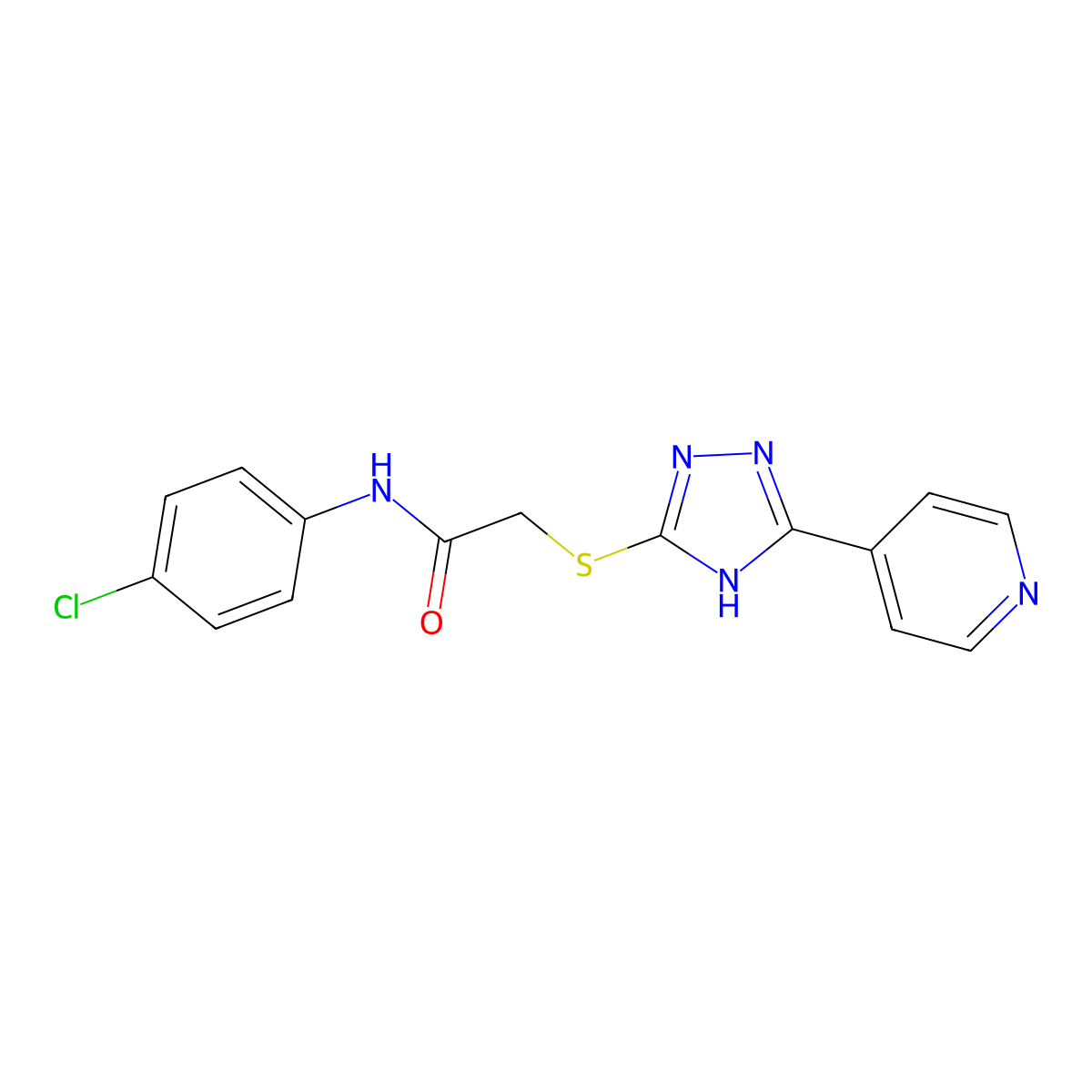 N-(4-chlorophenyl)-2-[(5-pyridin-4-yl-1H-1,2,4-triazol-3-yl)sulfanyl]acetamide molecular structure, CAS 578758-07-3