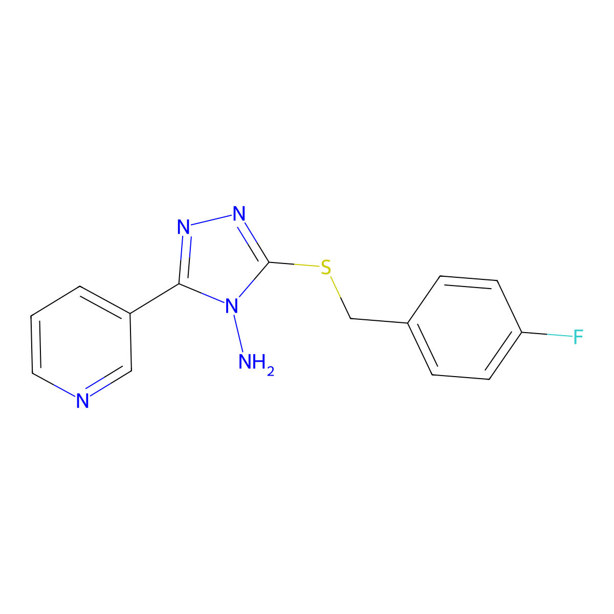 3-((4-Fluorobenzyl)thio)-5-(3-pyridinyl)-4H-1,2,4-triazol-4-amine molecular structure, CAS 578758-14-2