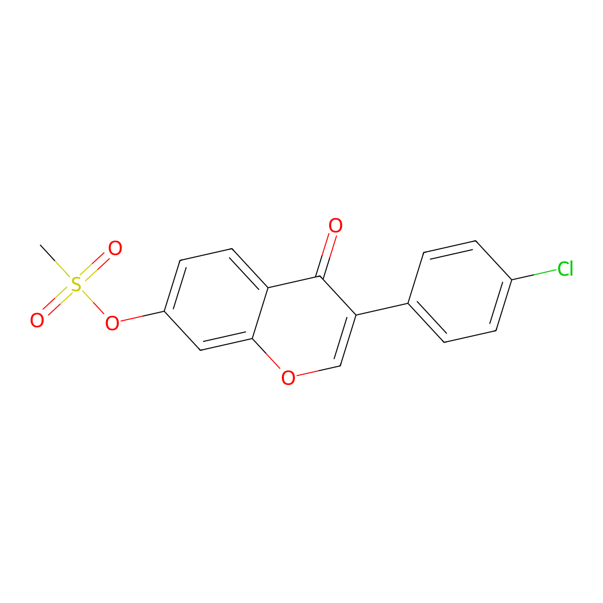 3-(4-chlorophenyl)-4-oxo-4H-chromen-7-yl methanesulfonate molecular structure, CAS 578758-23-3