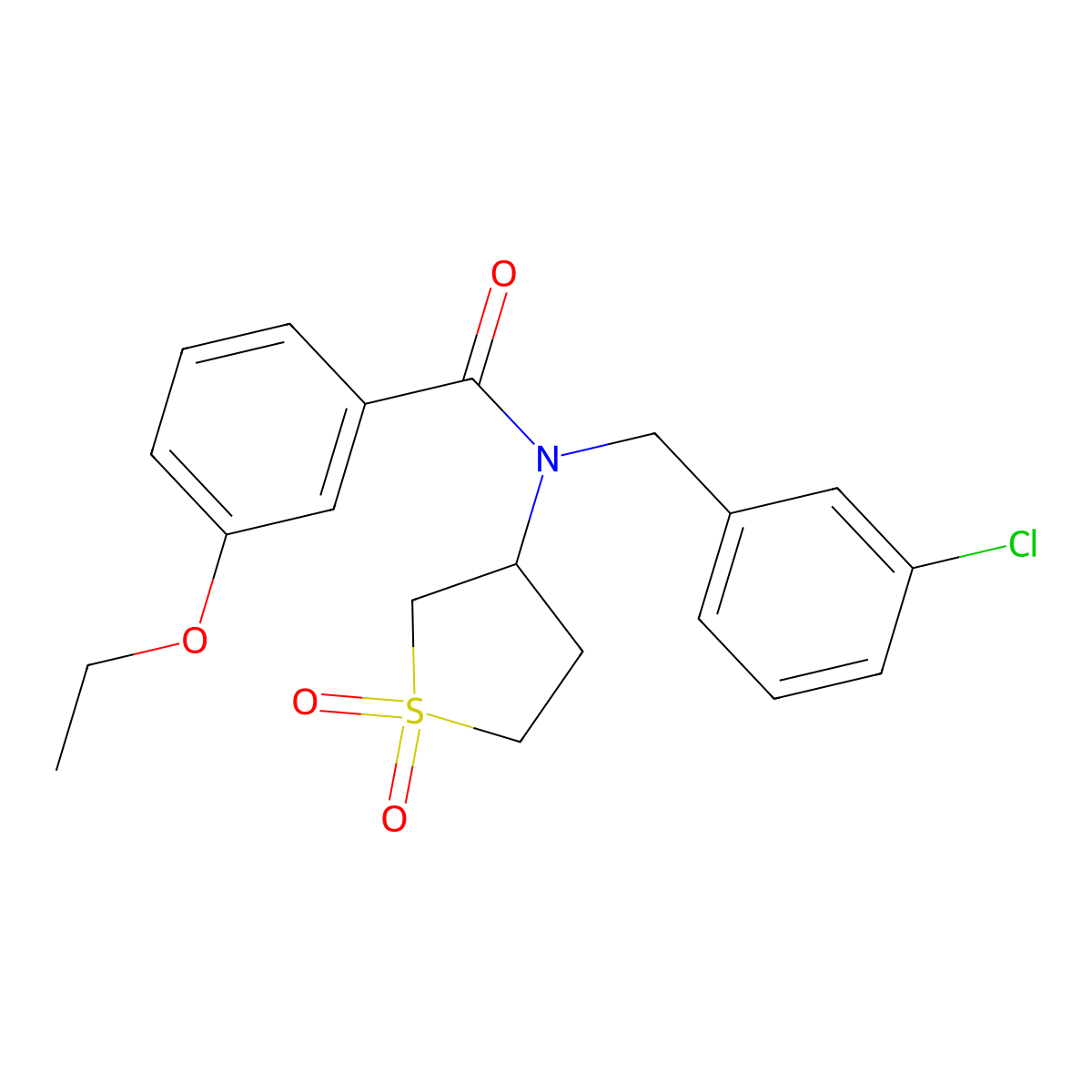 N-(3-chlorobenzyl)-N-(1,1-dioxidotetrahydrothiophen-3-yl)-3-ethoxybenzamide molecular structure, CAS 578758-28-8