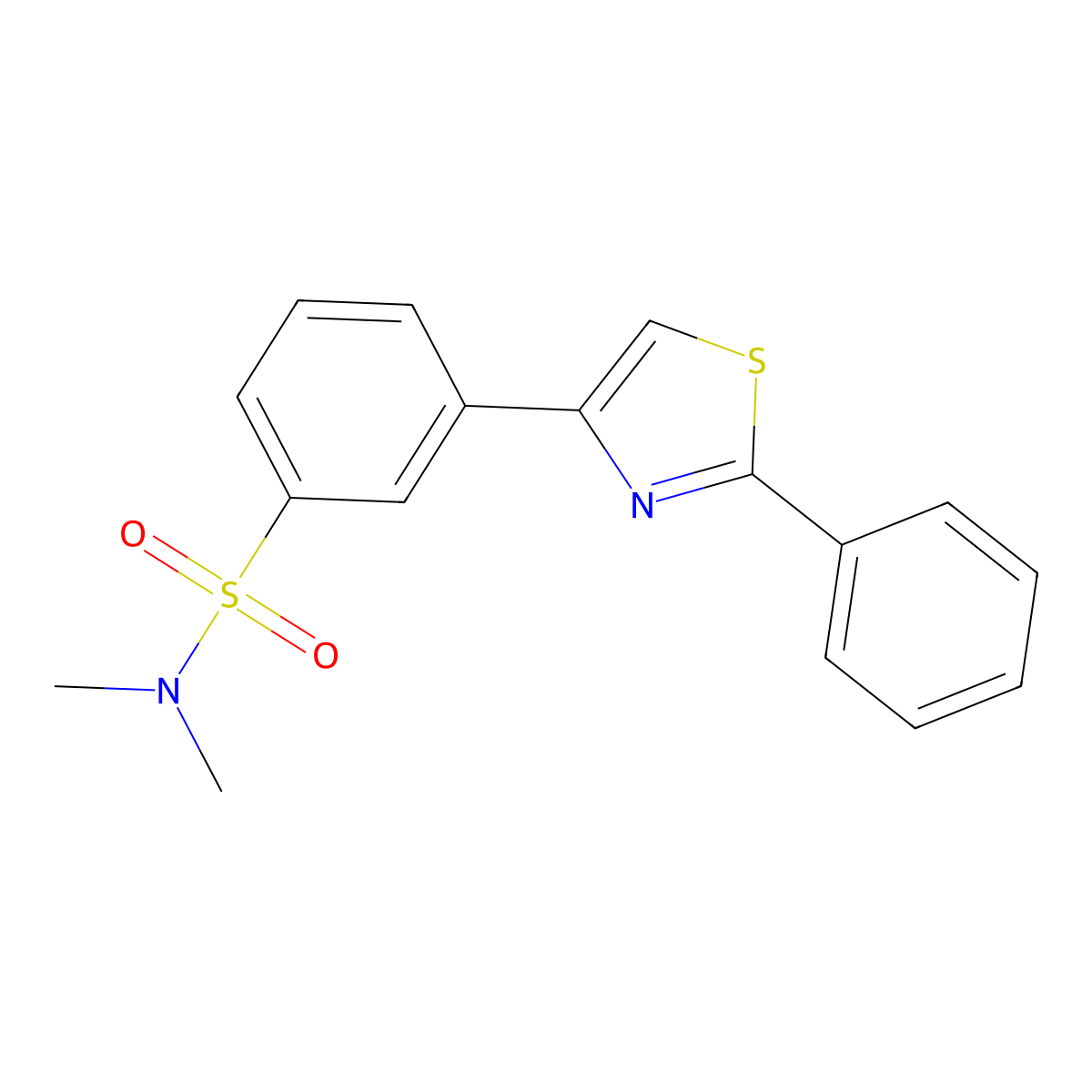 N,N-dimethyl-3-(2-phenyl-1,3-thiazol-4-yl)benzenesulfonamide molecular structure, CAS 578758-36-8