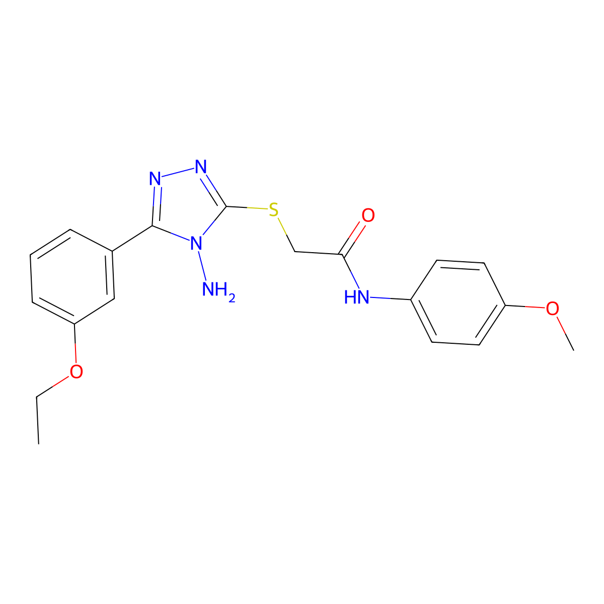 2-{[4-amino-5-(3-ethoxyphenyl)-4H-1,2,4-triazol-3-yl]sulfanyl}-N-(4-methoxyphenyl)acetamide molecular structure, CAS 578758-86-8