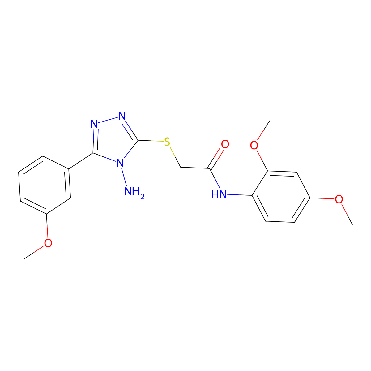 2-[4-amino-5-(3-methoxyphenyl)(1,2,4-triazol-3-ylthio)]-N-(2,4-dimethoxyphenyl)acetamide molecular structure, CAS 578758-89-1