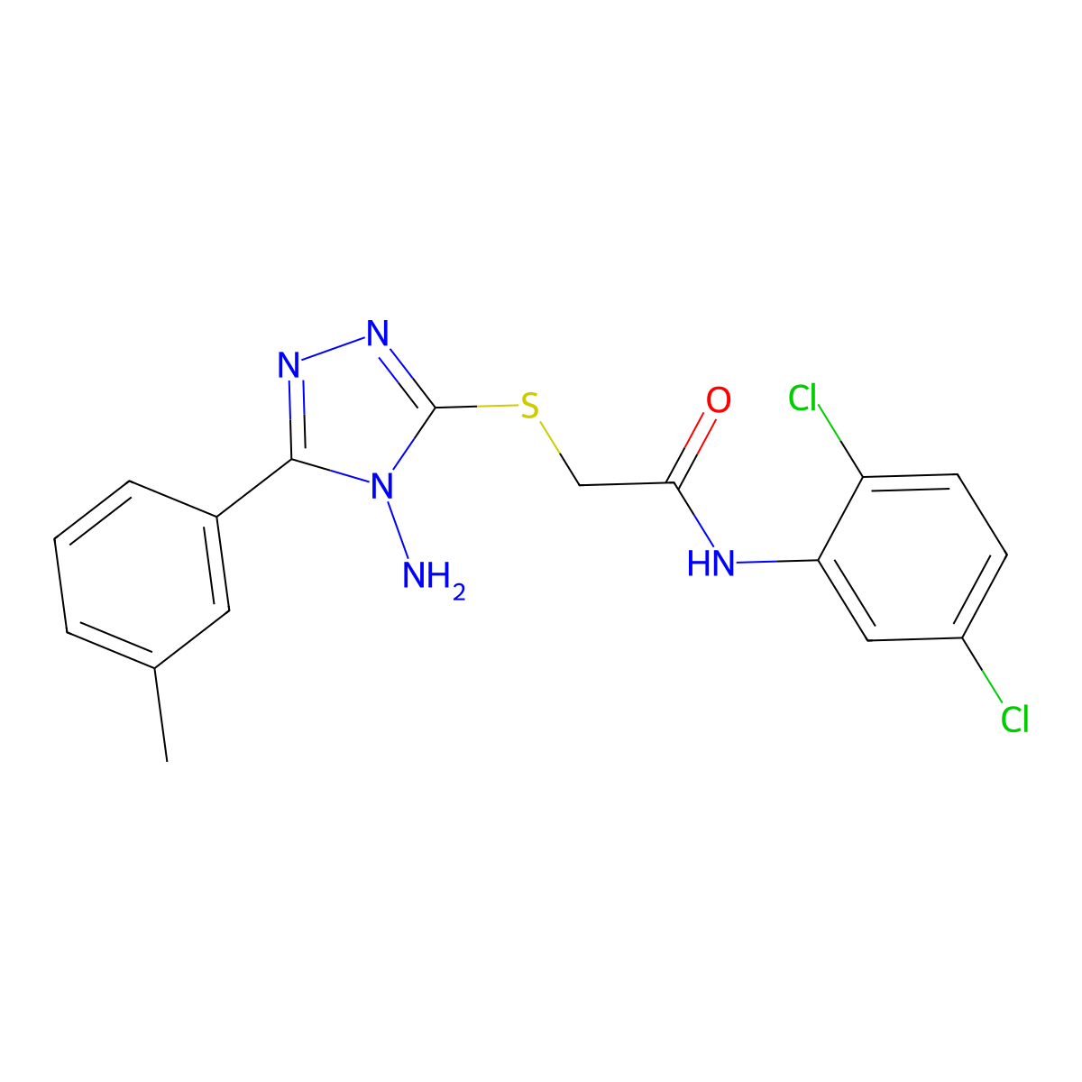 2-((4-amino-5-(m-tolyl)-4H-1,2,4-triazol-3-yl)thio)-N-(2,5-dichlorophenyl)acetamide molecular structure, CAS 578758-95-9