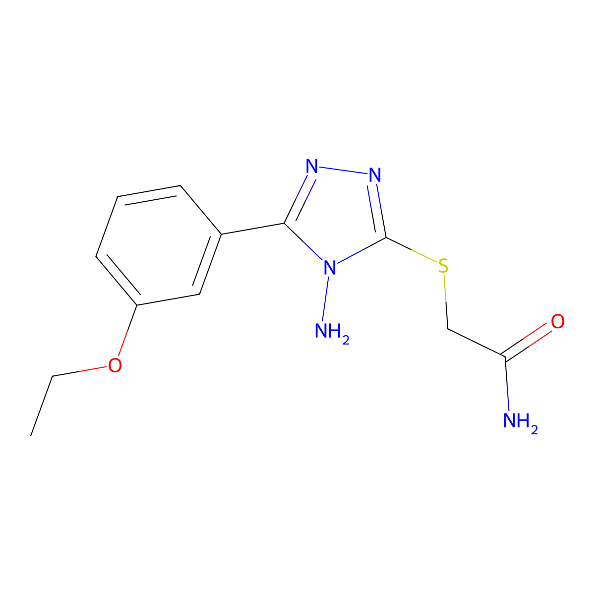 2-[4-Amino-5-(3-ethoxyphenyl)-1,2,4-triazol-3-ylthio]acetamide molecular structure, CAS 578759-03-2