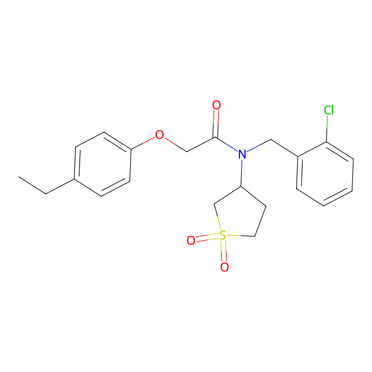 N-(2-chlorobenzyl)-N-(1,1-dioxidotetrahydrothiophen-3-yl)-2-(4-ethylphenoxy)acetamide molecular structure, CAS 578759-26-9