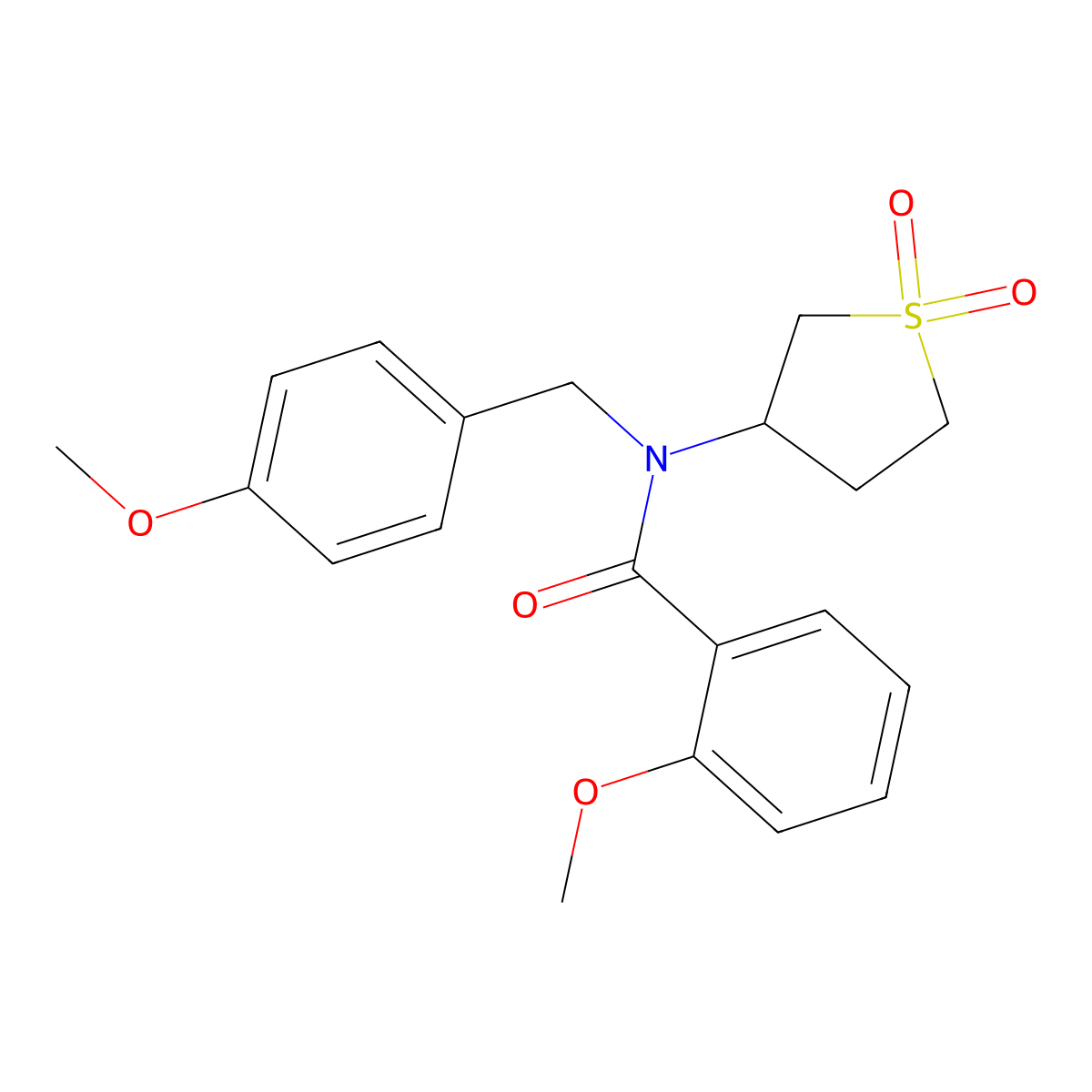 N-(1,1-dioxothiolan-3-yl)-2-methoxy-N-[(4-methoxyphenyl)methyl]benzamide molecular structure, CAS 578759-69-0