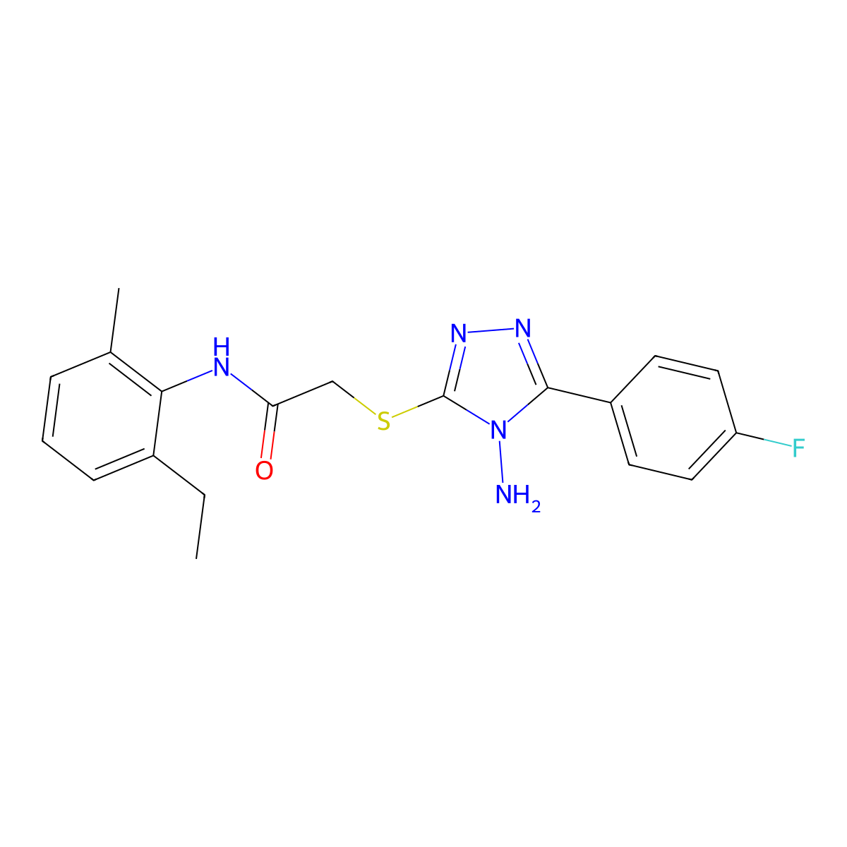 2-{[4-amino-5-(4-fluorophenyl)-4H-1,2,4-triazol-3-yl]sulfanyl}-N-(2-ethyl-6-methylphenyl)acetamide molecular structure, CAS 578760-01-7