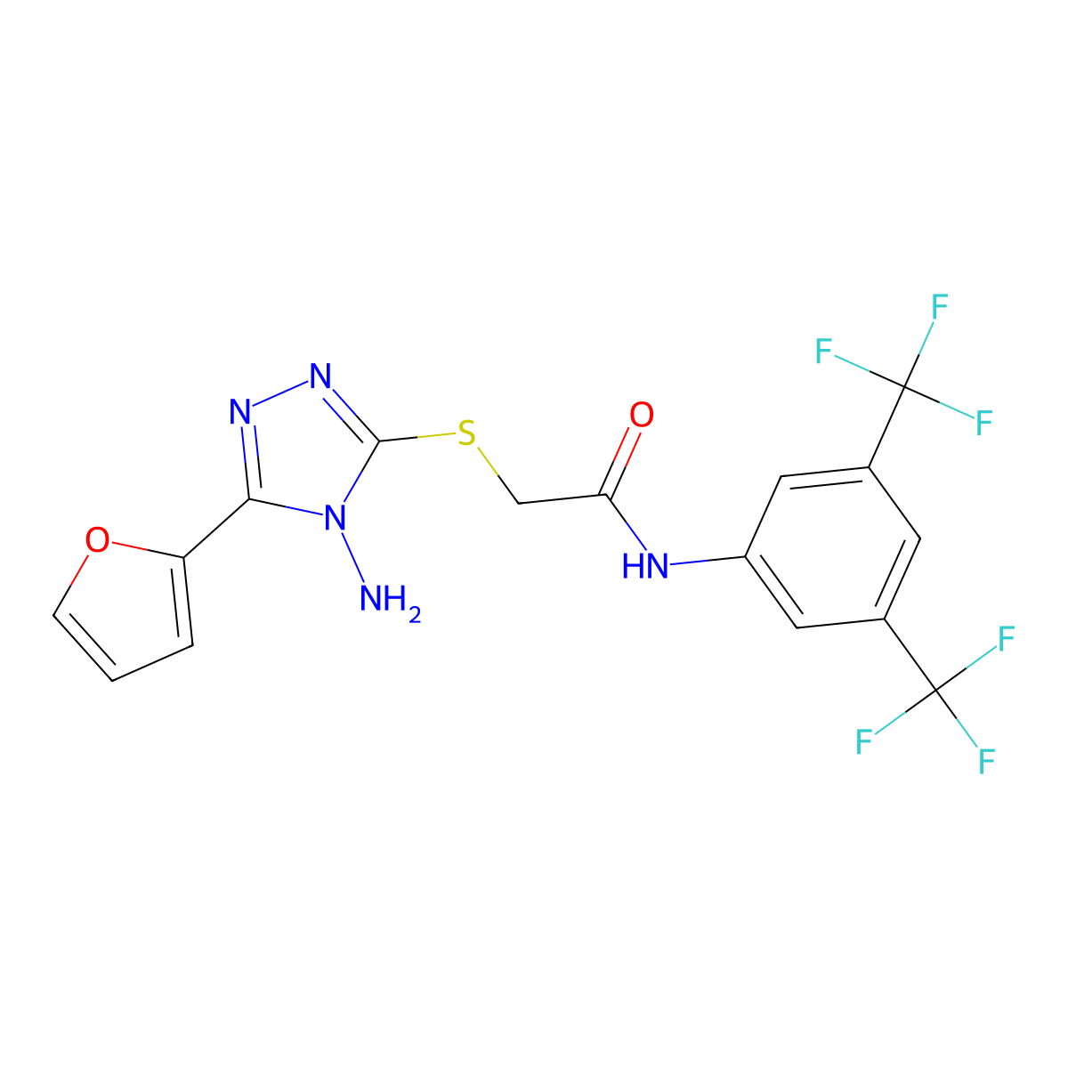 C16H11F6N5O2S molecular structure, CAS 578760-24-4