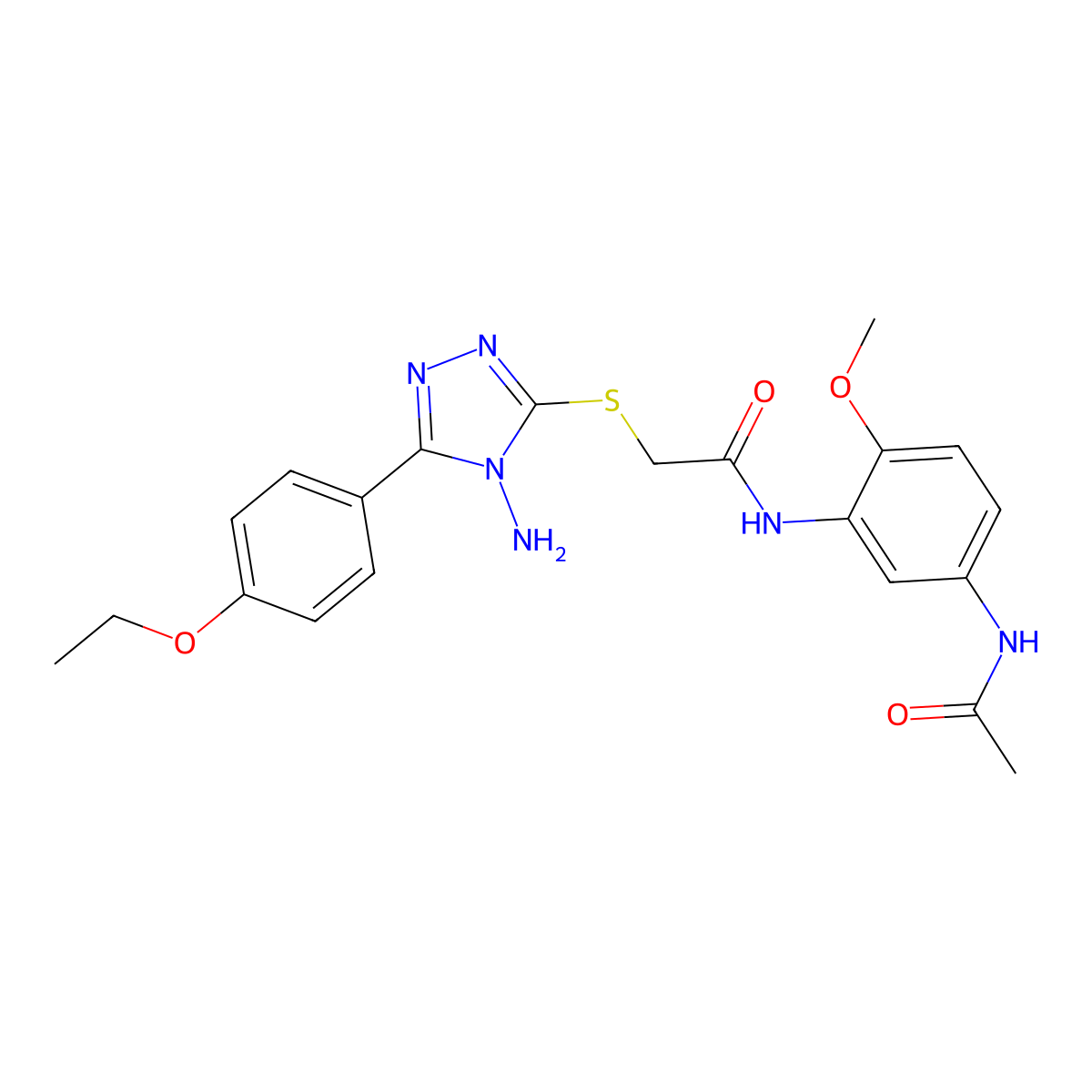 N-[5-(acetylamino)-2-methoxyphenyl]-2-{[4-amino-5-(4-ethoxyphenyl)-4H-1,2,4-triazol-3-yl]sulfanyl}acetamide molecular structure, CAS 578760-42-6