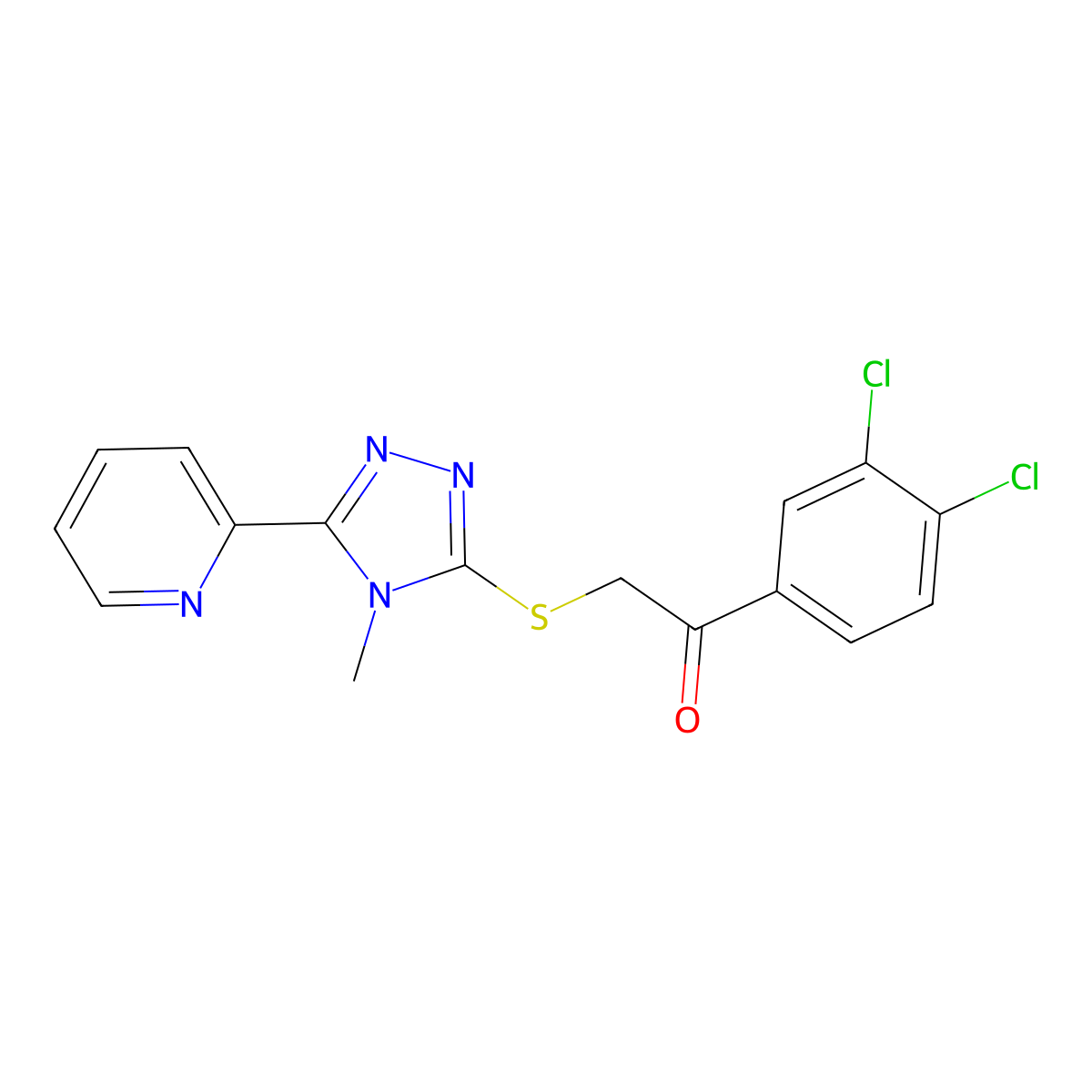 1-(3,4-dichlorophenyl)-2-{[4-methyl-5-(pyridin-2-yl)-4H-1,2,4-triazol-3-yl]sulfanyl}ethanone molecular structure, CAS 578760-45-9
