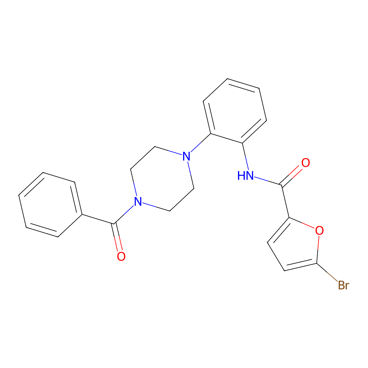 N-[2-(4-benzoylpiperazin-1-yl)phenyl]-5-bromofuran-2-carboxamide molecular structure, CAS 578760-63-1
