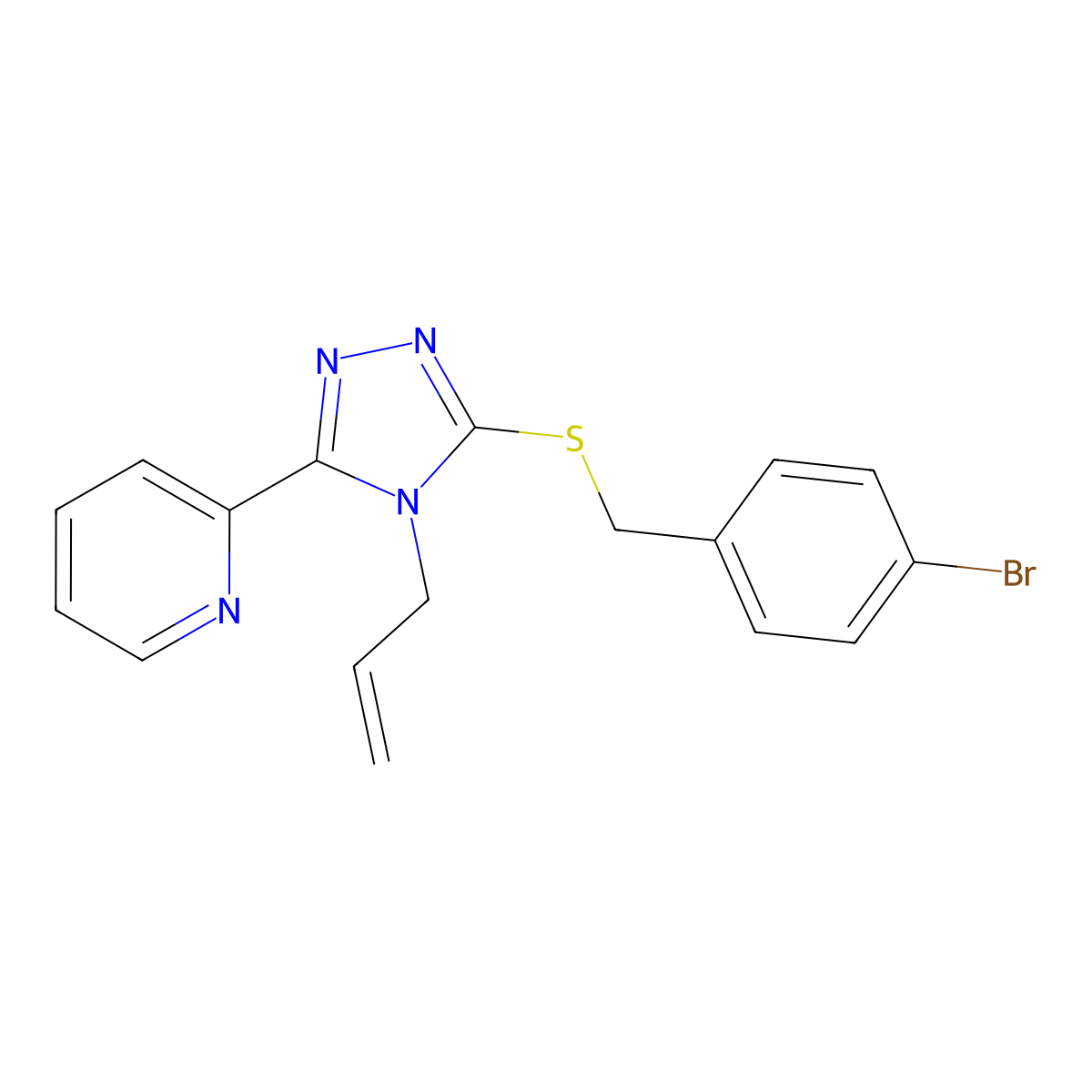 4-Allyl-5-(2-pyridinyl)-4H-1,2,4-triazol-3-YL 4-bromobenzyl sulfide molecular structure, CAS 578760-93-7