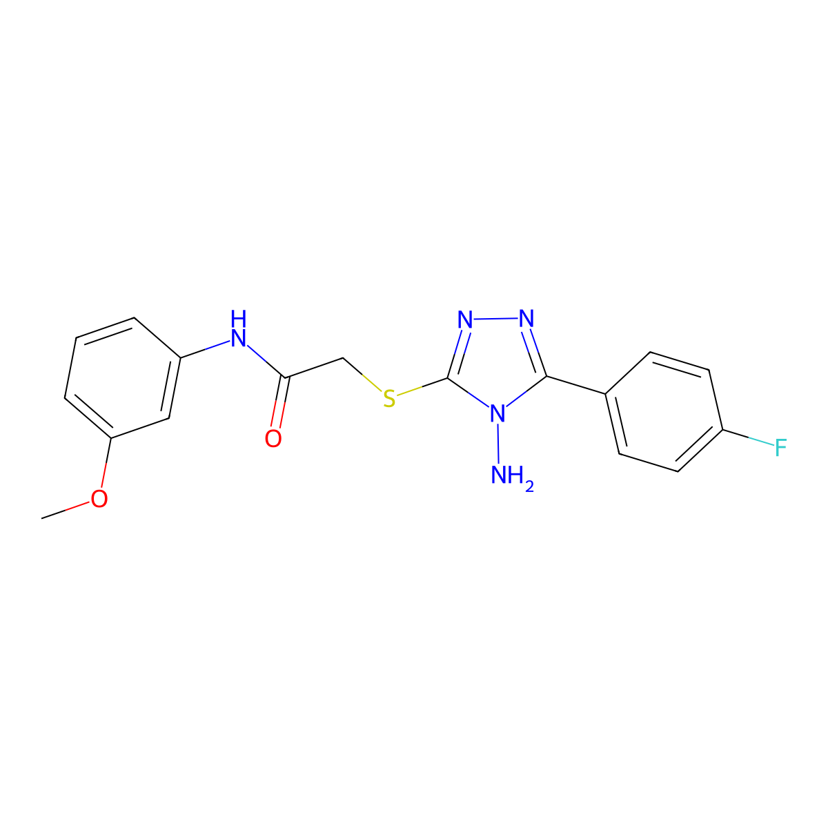 2-[4-amino-5-(4-fluorophenyl)(1,2,4-triazol-3-ylthio)]-N-(3-methoxyphenyl)acet amide molecular structure, CAS 578761-03-2