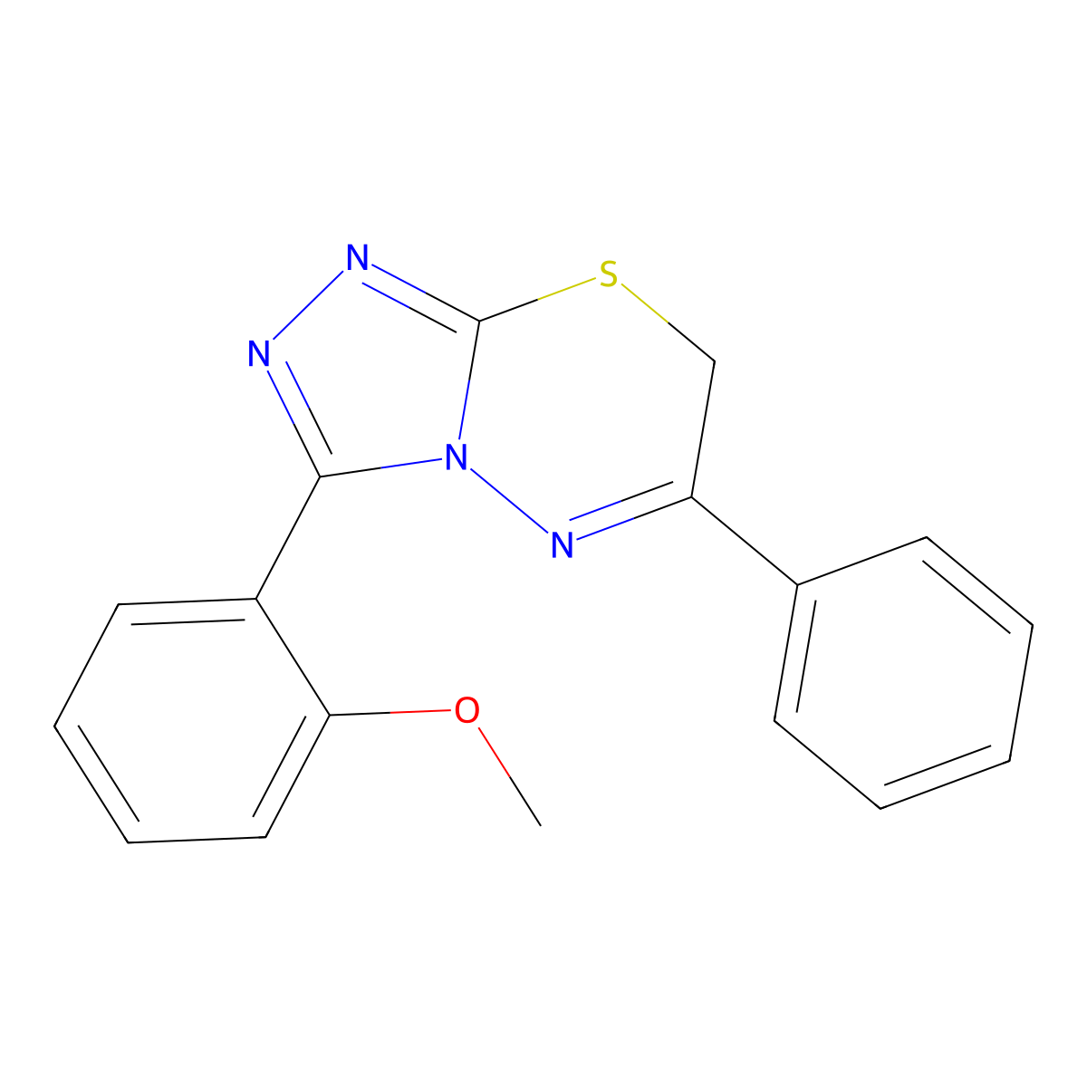 3-(2-methoxyphenyl)-6-phenyl-7H-[1,2,4]triazolo[3,4-b][1,3,4]thiadiazine molecular structure, CAS 578761-70-3