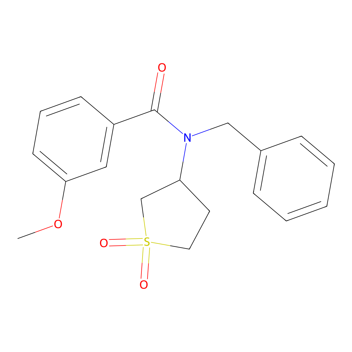 N-benzyl-N-(1,1-dioxidotetrahydrothiophen-3-yl)-3-methoxybenzamide molecular structure, CAS 578761-88-3