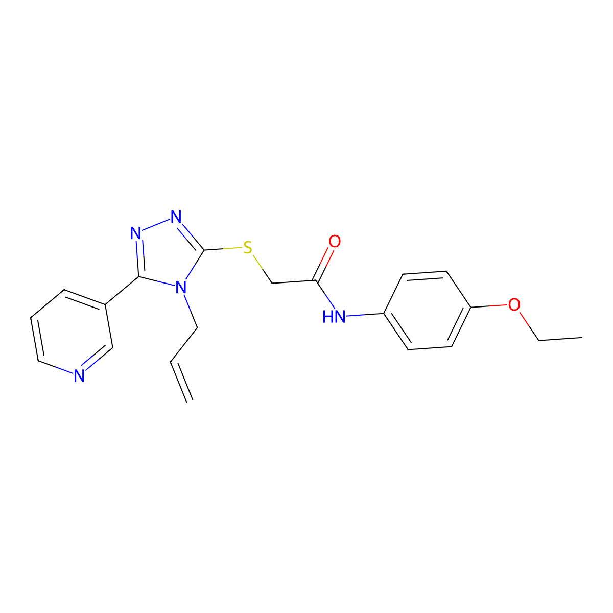N-(4-ethoxyphenyl)-2-{[4-(prop-2-en-1-yl)-5-(pyridin-3-yl)-4H-1,2,4-triazol-3-yl]sulfanyl}acetamide molecular structure, CAS 578762-40-0